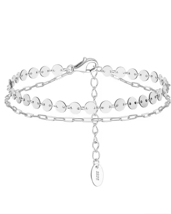 Bratara din argint 925 pentru dama, JW1759, model dublu, placata cu rodiu
