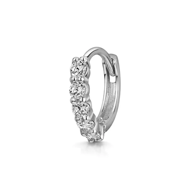 Cercel piercing ureche argint 925, JW1683, model elegant, placat cu rodiu