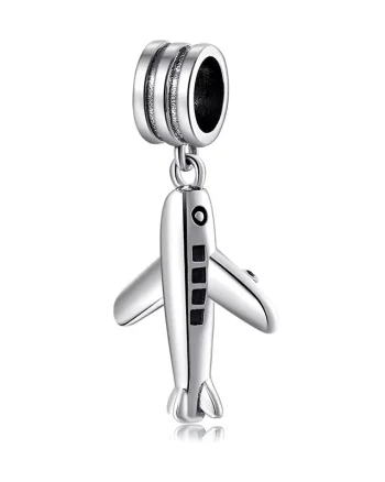 Charm/talisman argint 925, JW1630, model Avion, placat cu rodiu