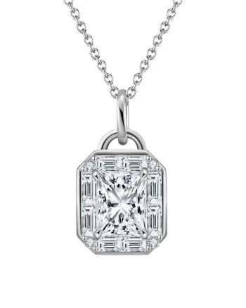 Lantisor argint 925, JW1769, model elegant cu zirconiu, placat cu rodiu