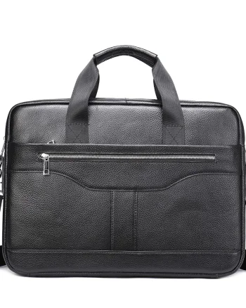 Servieta pentru barbati, Andy GT1310, piele naturala, Negru