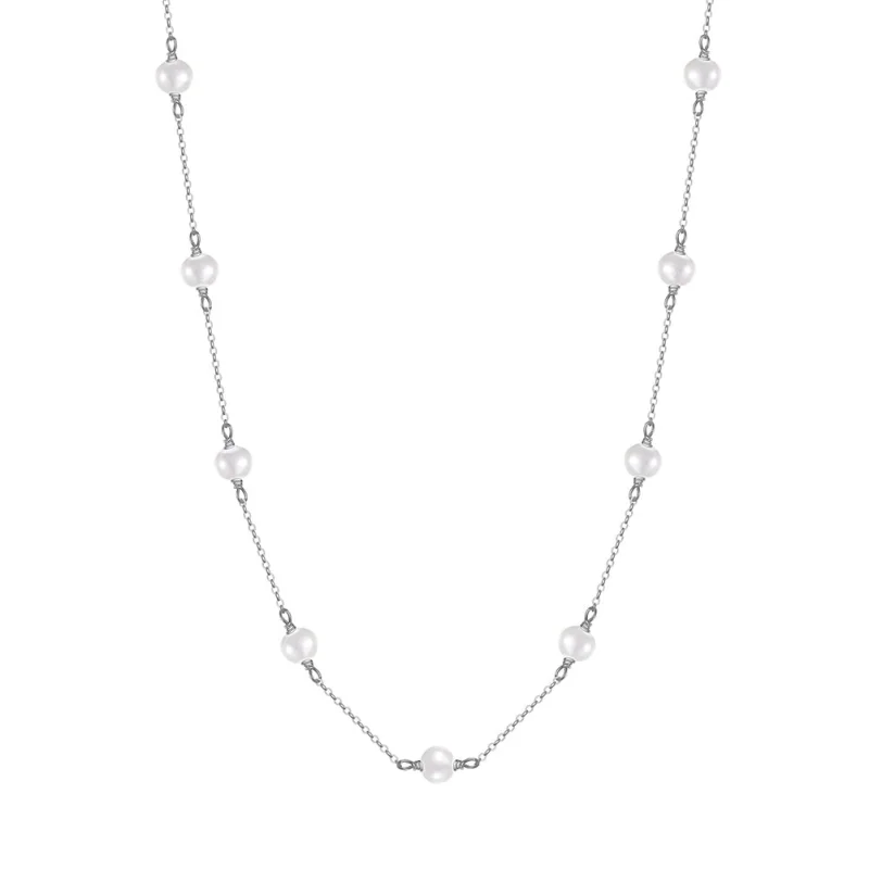 Lantisor argint 925, JW1534, model perla, placat cu rodiu