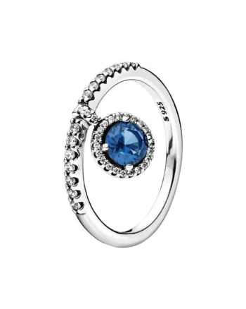 Inel argint 925, JW626, model cu zirconiu albastru, placat cu rodiu