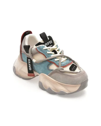 Pantofi sport GRYXX albastri, 3281, din material textil si piele naturala