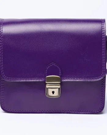 Geanta crossbody din piele naturala, tip postas, mov