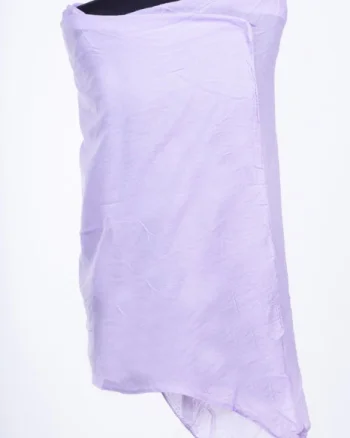 Esarfa violet deschis, dreptunghiulara, alungita in colturi, din bumbac si matase