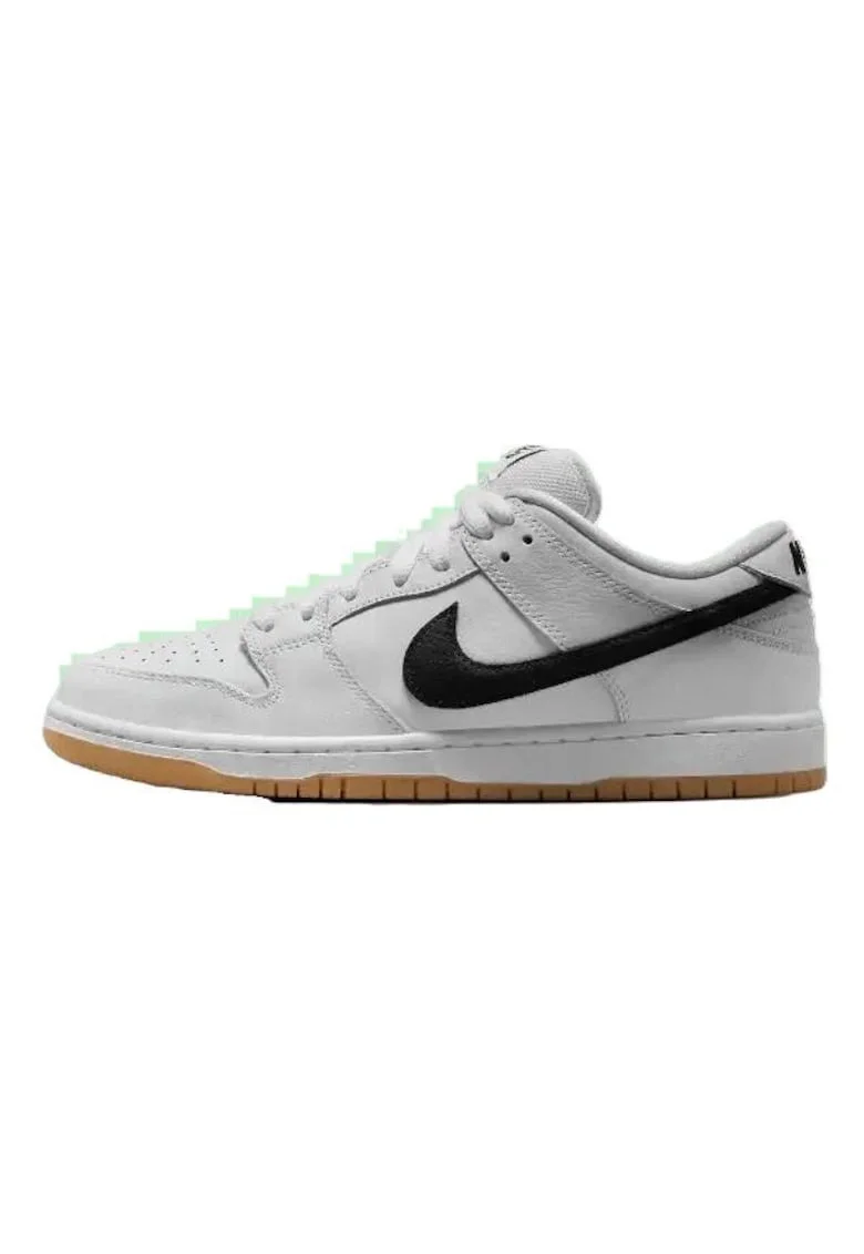 Pantofi sport barbati  Dunk Low Pro ISO, alb, piele, talpa cauciuc maro, Alb/Maro