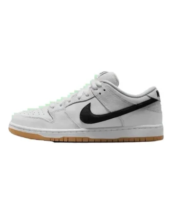 Pantofi sport barbati  Dunk Low Pro ISO, alb, piele, talpa cauciuc maro, Alb/Maro
