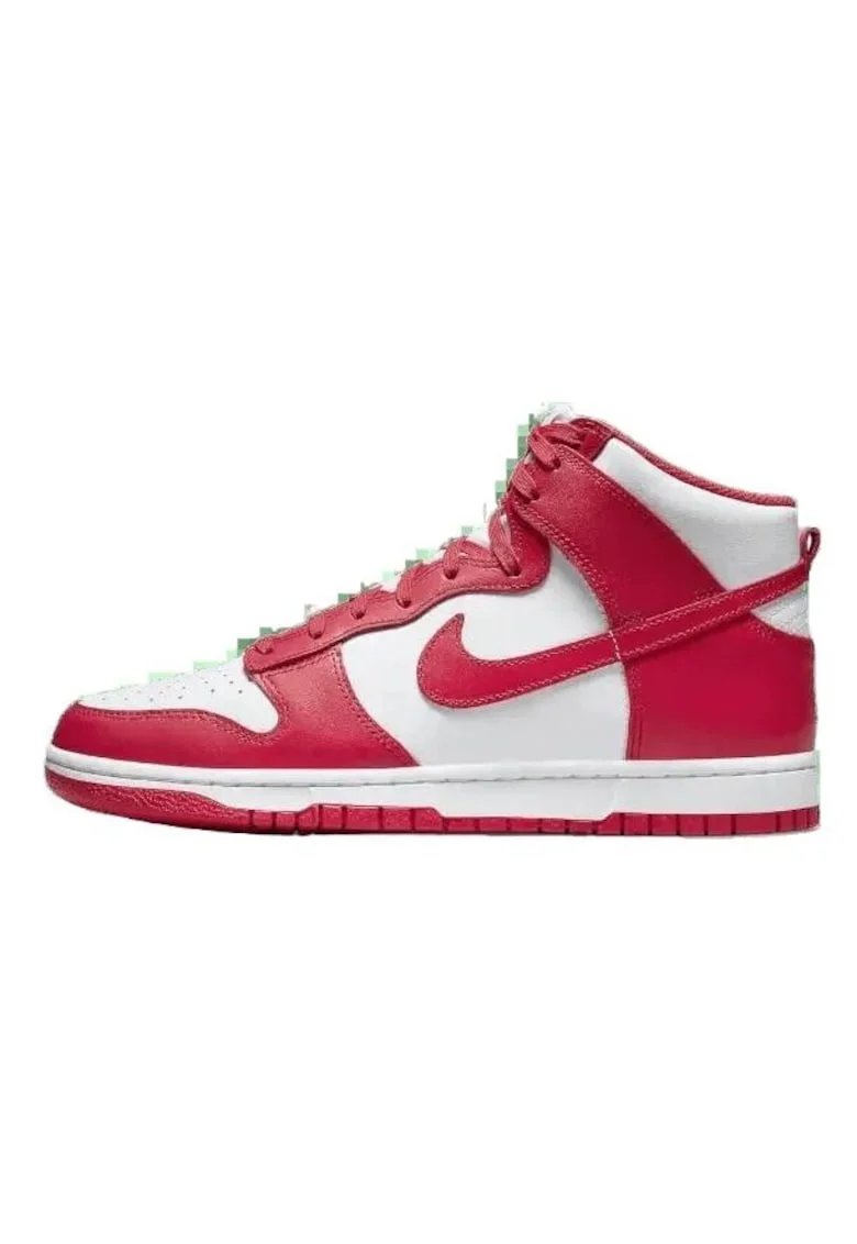 Pantofi sport barbati,  Dunk High, rosu si alb, material rezistent