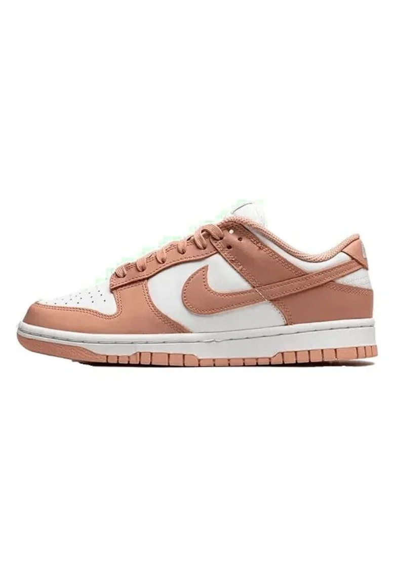 Pantofi sport  Dunk Low, roz, piele ecologica, stil retro-modern