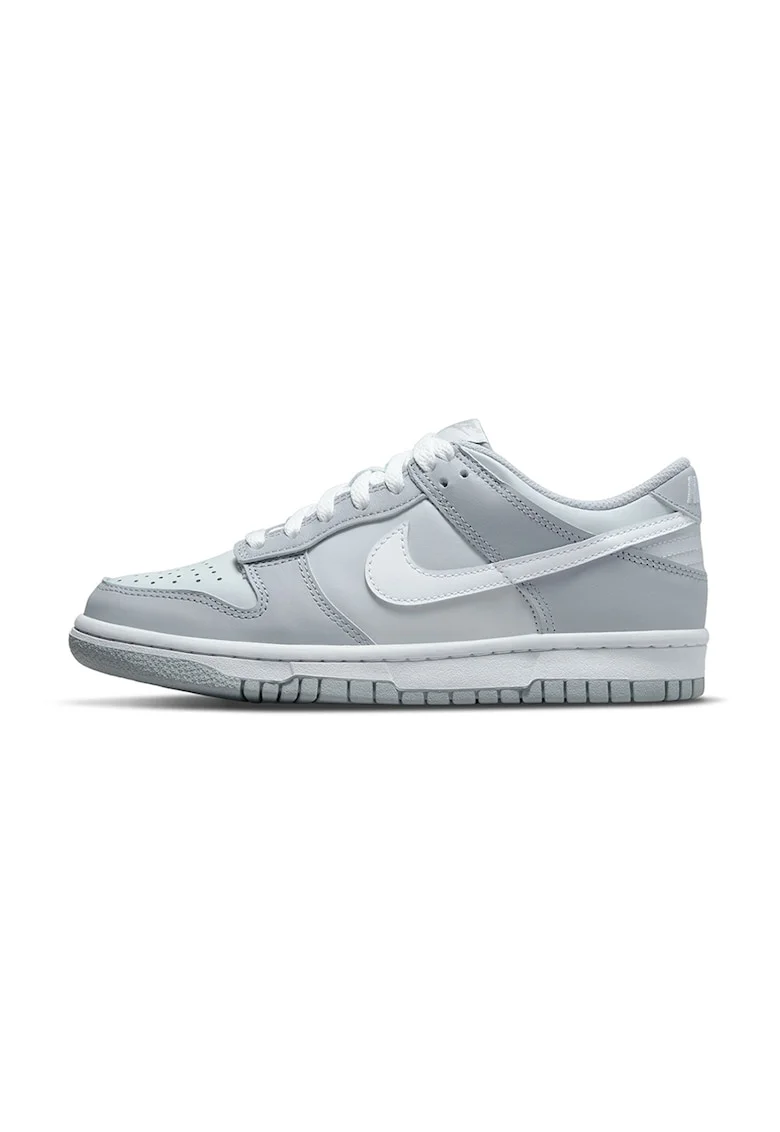 Pantofi sport din piele cu logo Dunk Low, Gri