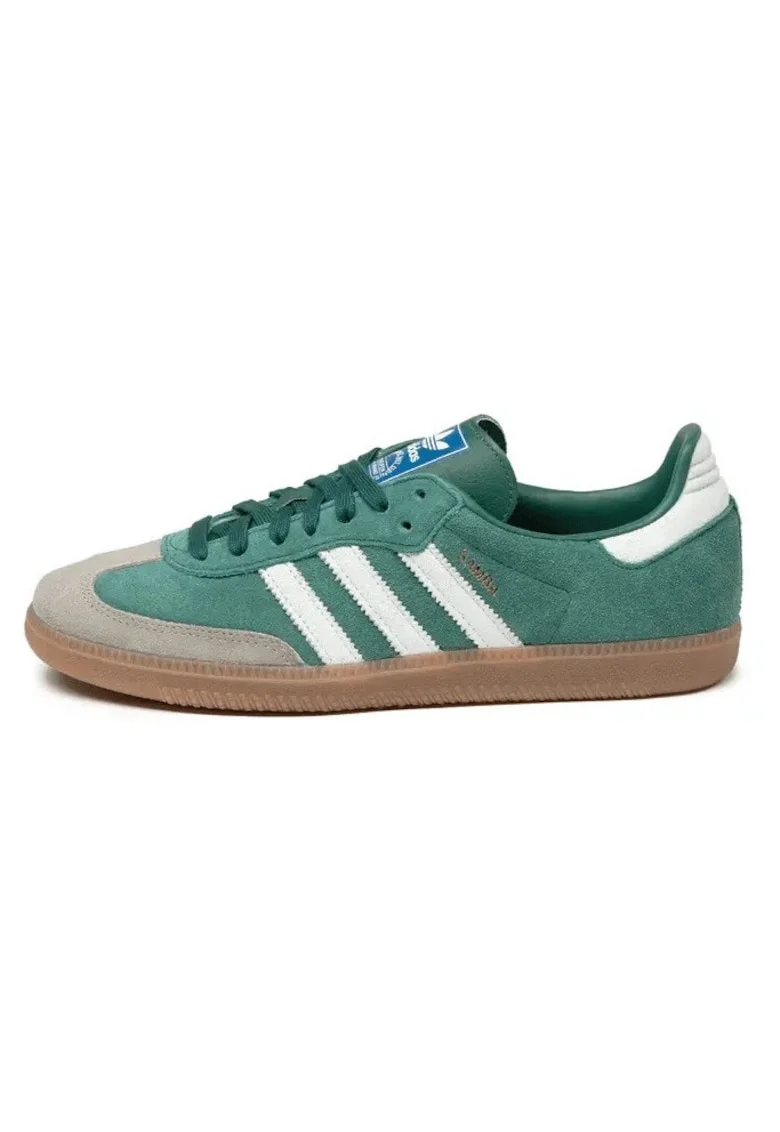 Tenisi barbati,  Samba OG, verde, talpa din cauciuc, piele intoarsa
