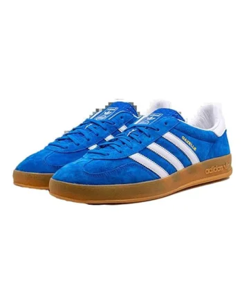 Tenisi barbati,  Gazelle Indoor, albastru, piele intoarsa