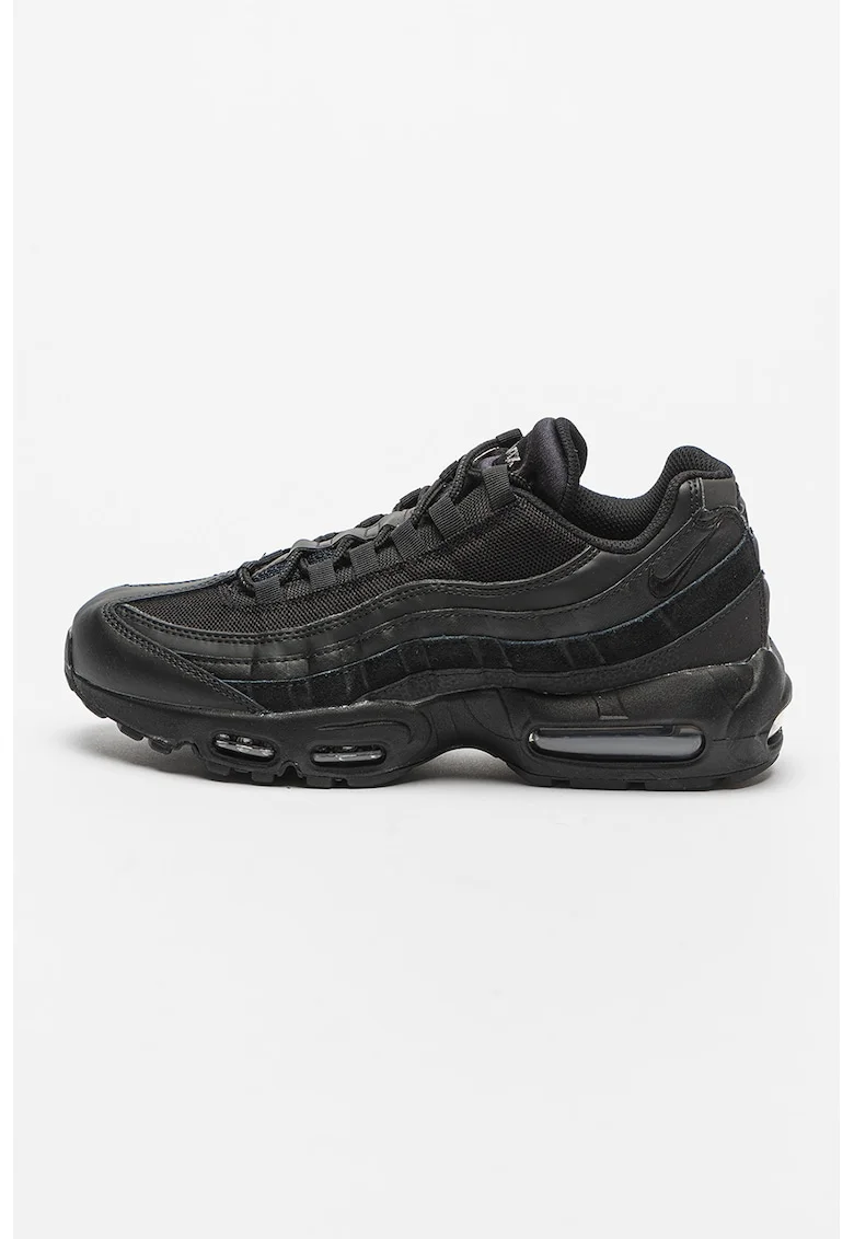 Pantofi sport cu insertii de piele Air Max 95 Essential, Negru