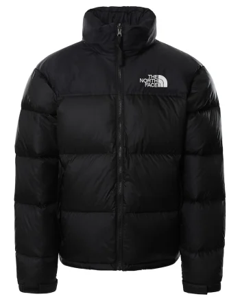 Geaca cu vatelina si gluga Retro Nuptse, Negru/Alb optic