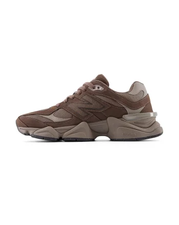 Pantofi sport 9060 low-cut cu garnituri din piele intoarsa, Maro inchis