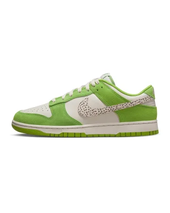 Pantofi sport de piele intoarsa Dunk Low, Alb murdar/Verde lime