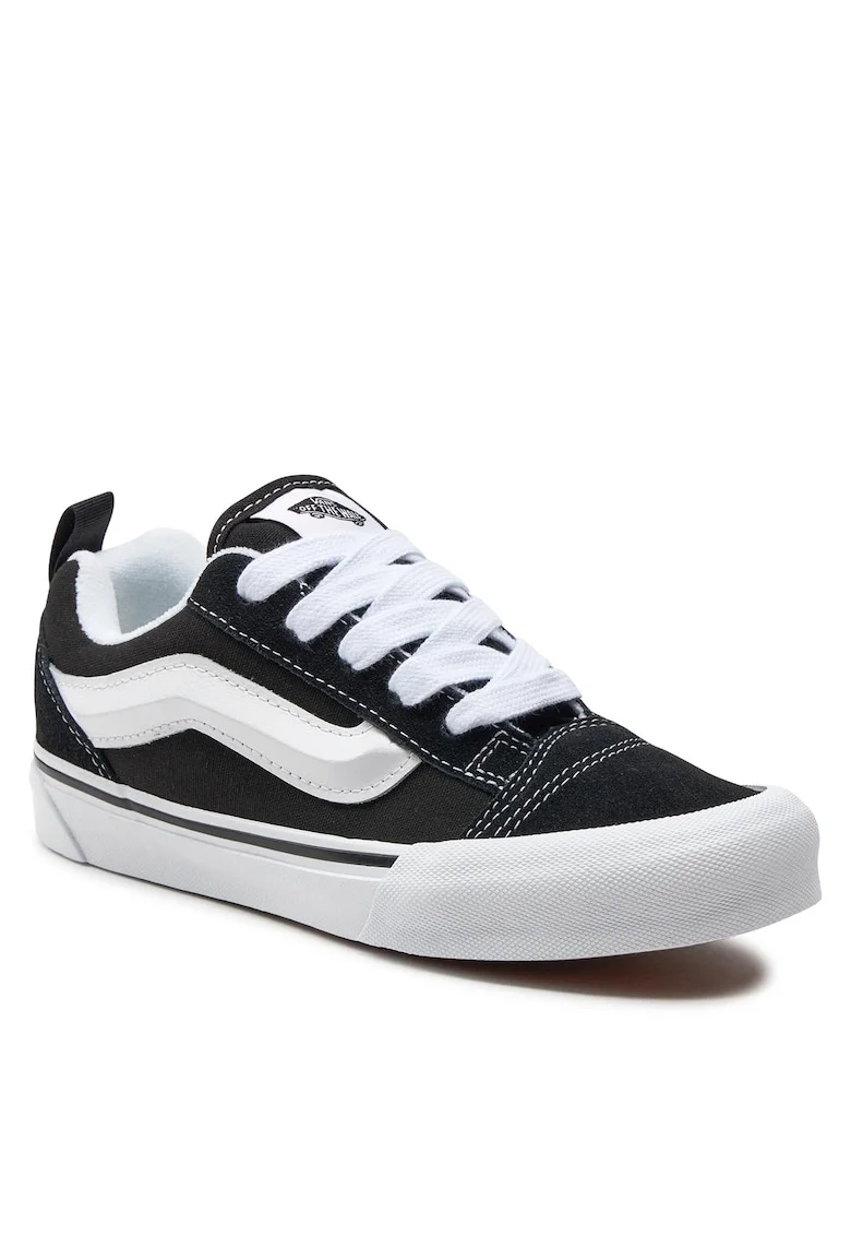 Tenisi copii,  Knu Skool, unisex, textil, alb negru