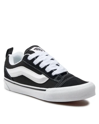 Tenisi copii,  Knu Skool, unisex, textil, alb negru