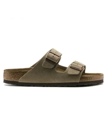 Papuci unisex de piele intoarsa cu catarame ajustabile, Bej