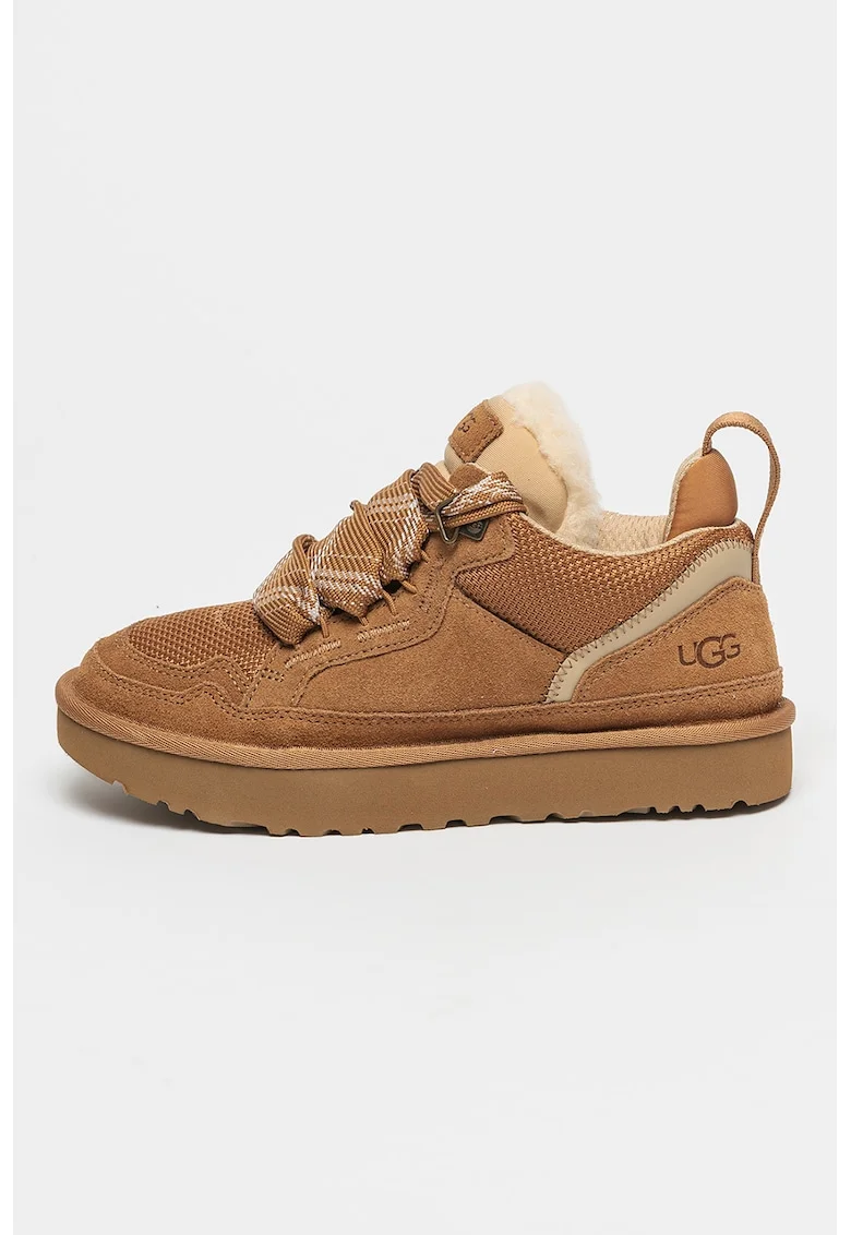 Pantofi sport cu insertii de piele intoarsa Lowmel, Maro