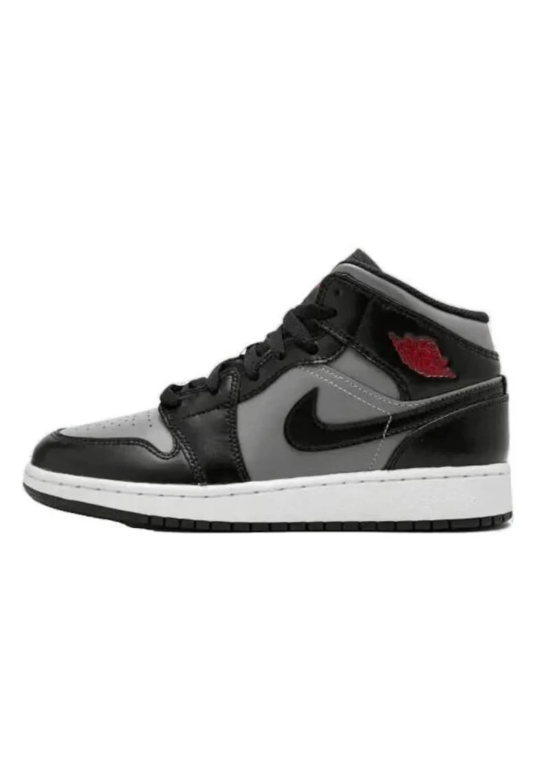 Pantofi sport barbati,  Air Jordan 1 Mid Shadow Red, negru-gri, accente rosii