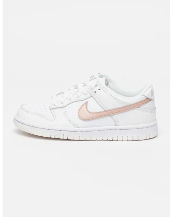 Pantofi sport din piele cu logo Dunk Low, Alb/Maro