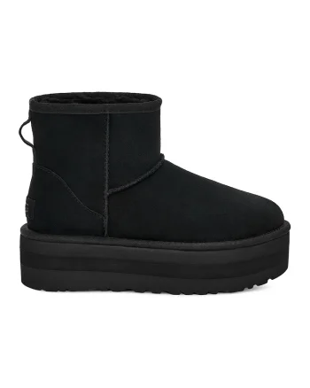 Ghete flatform rezistente la apa din piele intoarsa Classic Mini, Negru
