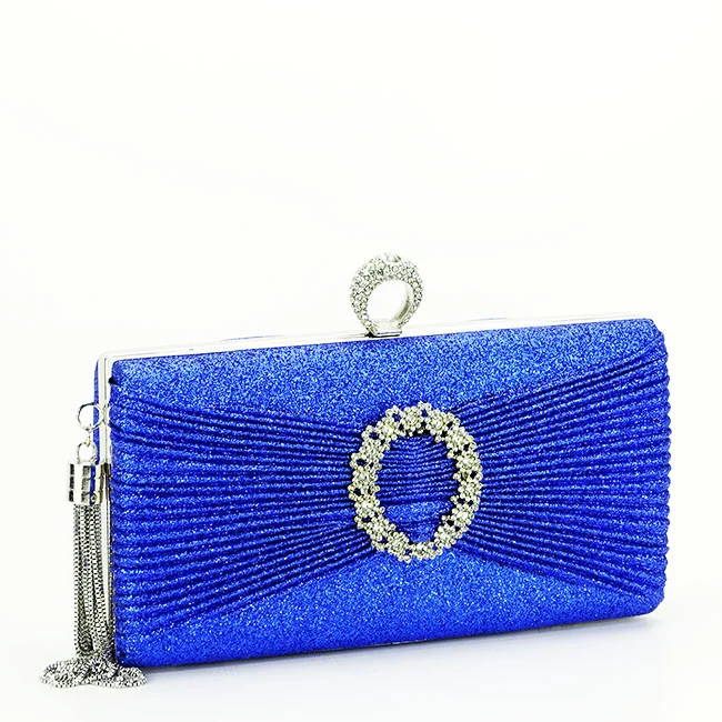 Geanta clutch cu brosa BYH8815 05 Albastru