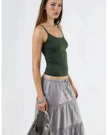 Maiou  Fitted, casual, elastic, verde kaki, tricotat,