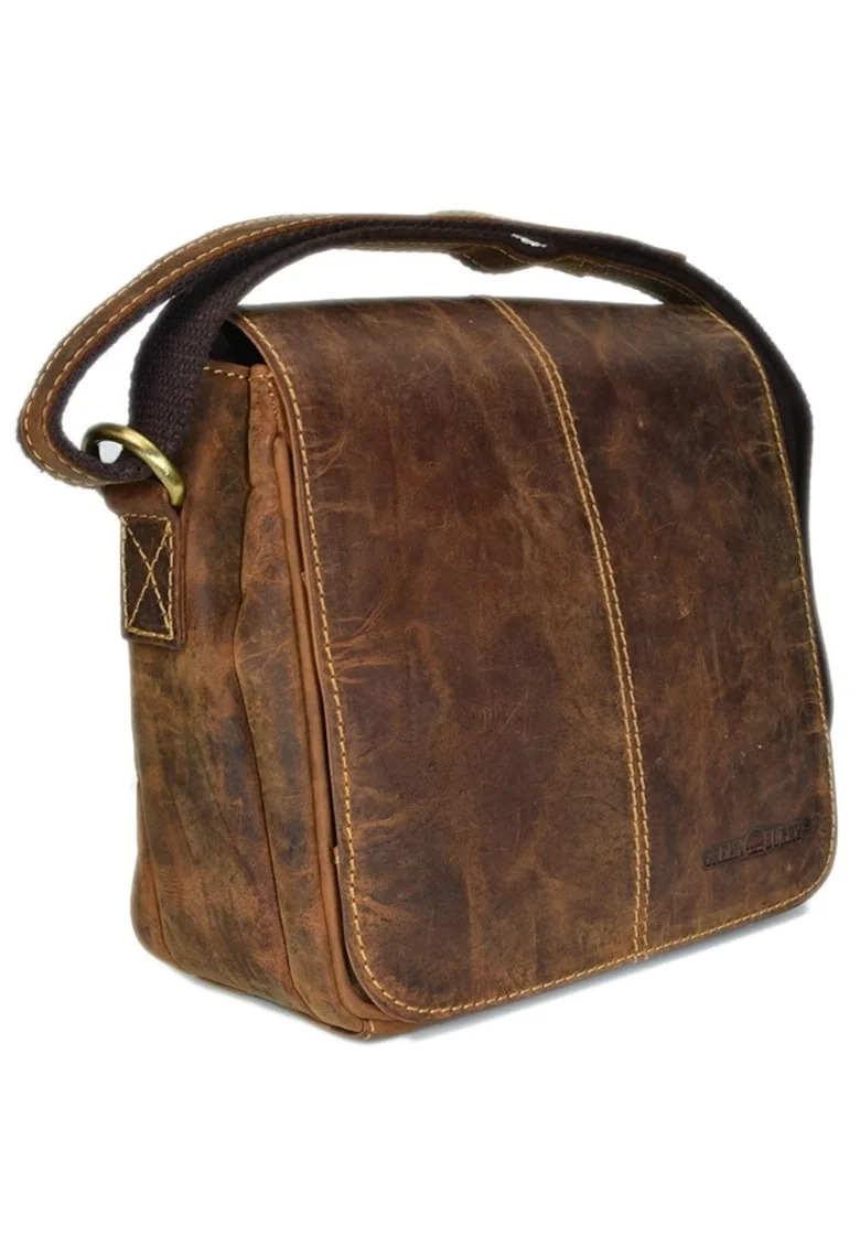 Geanta umar dama piele naturala maro antichizat 24 x 21, Vintage,, Maro antichizat, 24 x 21 x 12 cm