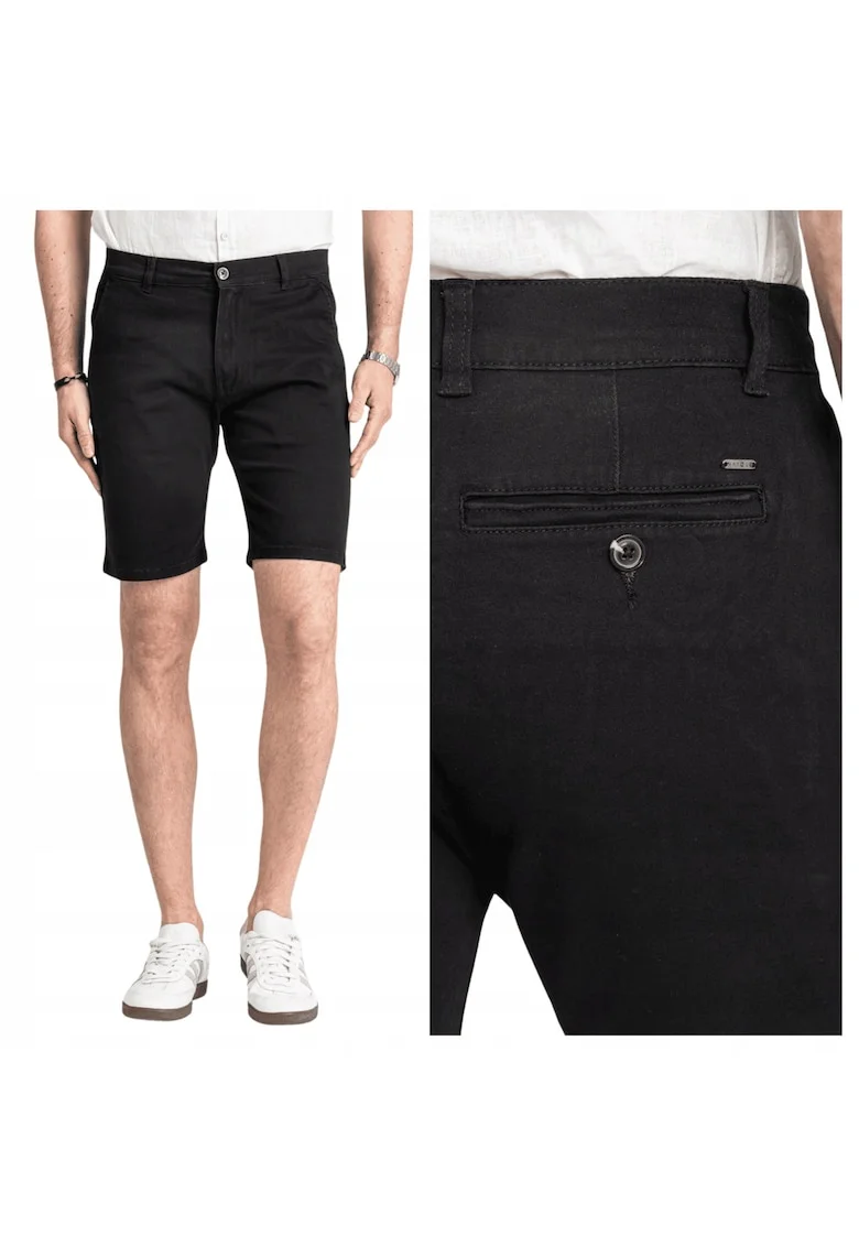 Pantaloni Scurti Barbati,  Gerry Chino Shorts, Negru, Croi: Regular Fit, Stil: Drept, Negru, Negru
