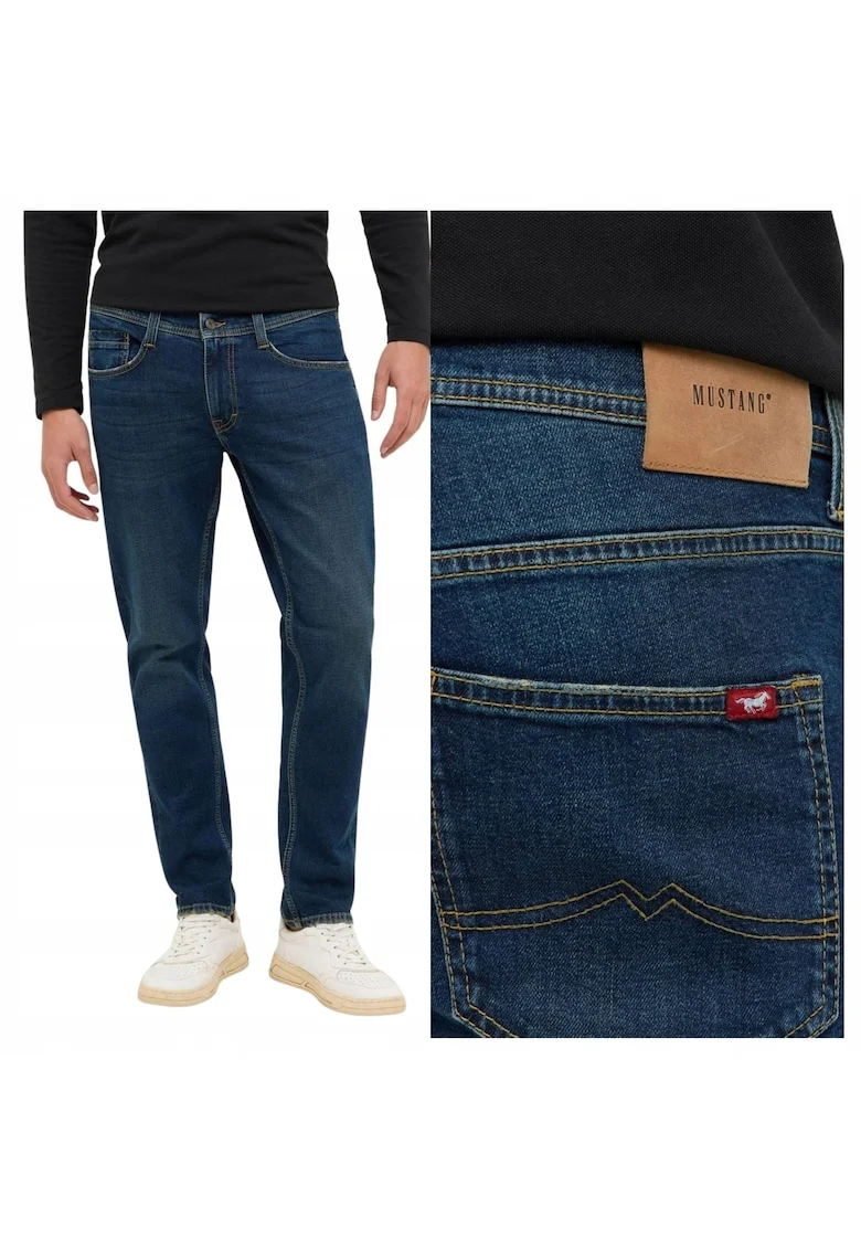 Pantaloni Jeans,  Stil Oregon Slim, 32/34, Croi: Slim Fit, Model: Conic / Ajustat, Inaltimea Taliei: Joasa, Inchidere: Fermuar, Albastru
