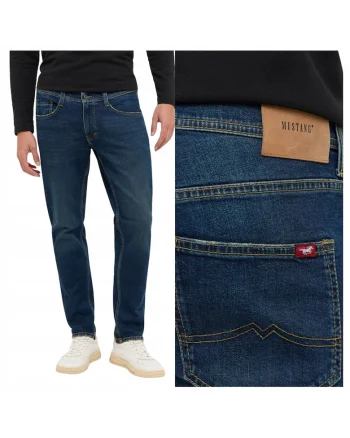 Pantaloni Jeans,  Stil Oregon Slim, 32/34, Croi: Slim Fit, Model: Conic / Ajustat, Inaltimea Taliei: Joasa, Inchidere: Fermuar, Albastru