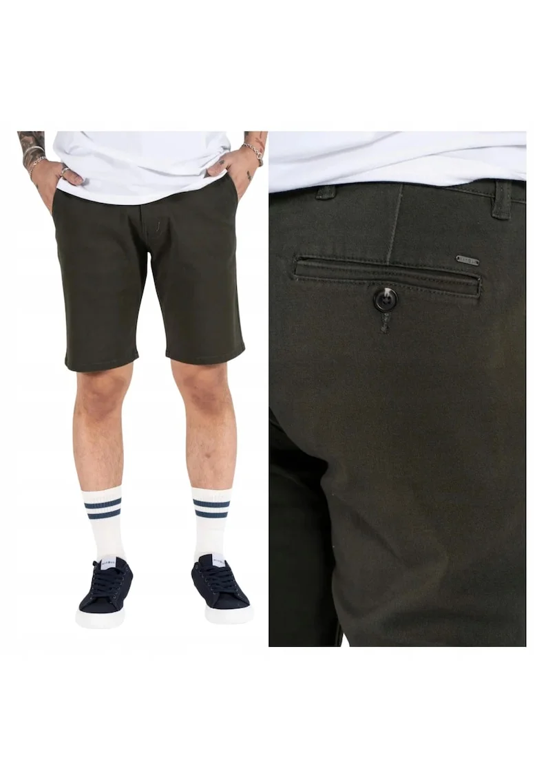 Pantaloni Scurti Barbati,  Gerry Chino Shorts, Verde, Croi: Regular Fit, Numar De Buzunare: 5, Verde 140466, Verde masliniu