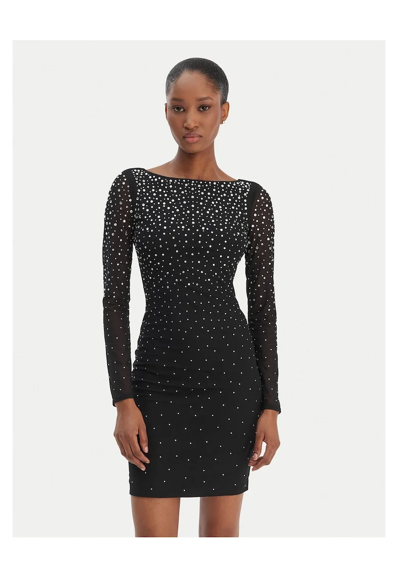Rochie de cocktail,  neagra, poliamida, pentru femei