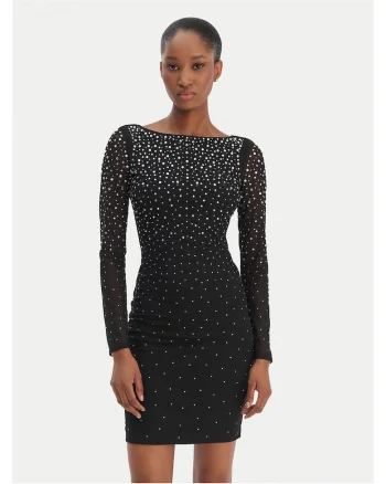 Rochie de cocktail,  neagra, poliamida, pentru femei