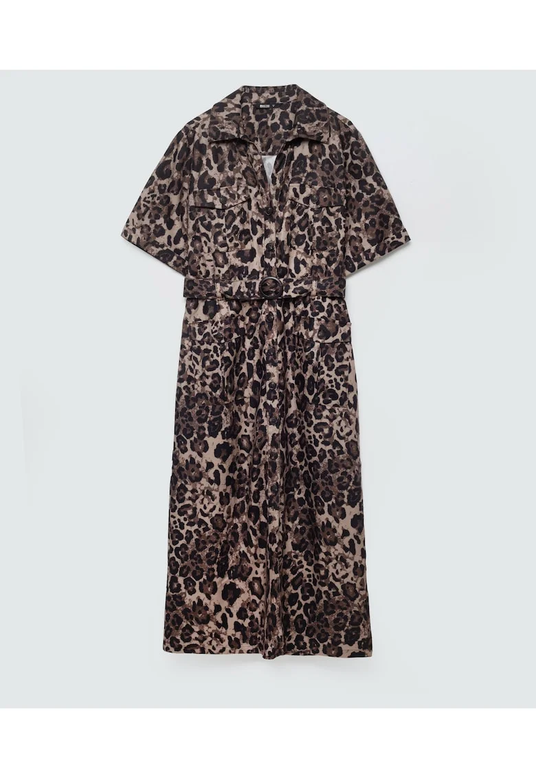 Rochie midi cu animal print Larisa 804