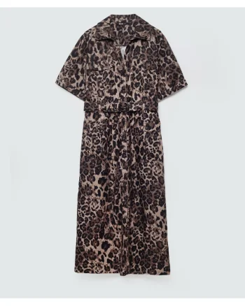 Rochie midi cu animal print Larisa 804