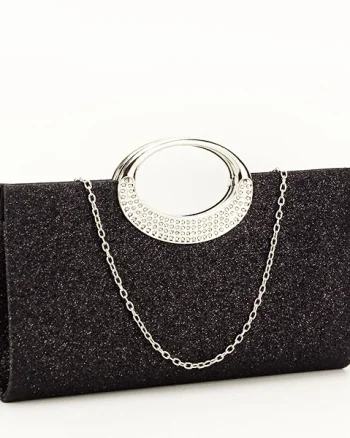 Plic elegant cu sclipici Erica 07 Negru