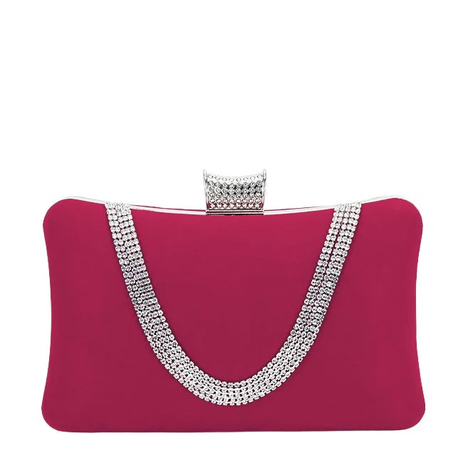 Geanta clutch rosu din catifea 1007 01
