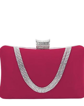 Geanta clutch rosu din catifea 1007 01