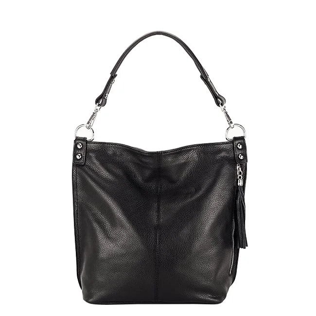 Geanta din piele naturala neagra Suzana 123