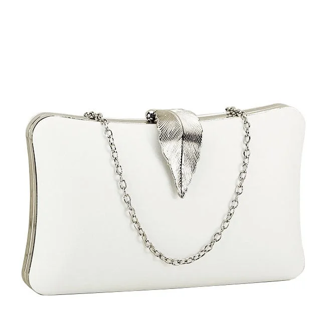 Geanta clutch alb simplu BME-600  05