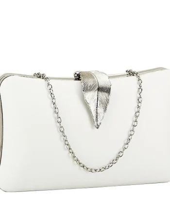 Geanta clutch alb simplu BME-600  05