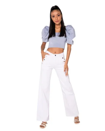 Blugi dama evazati Nina Carter albi P195-10 M10