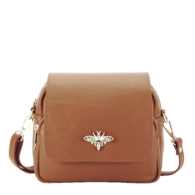 Geanta mica din piele naturala 1502 122 Camel