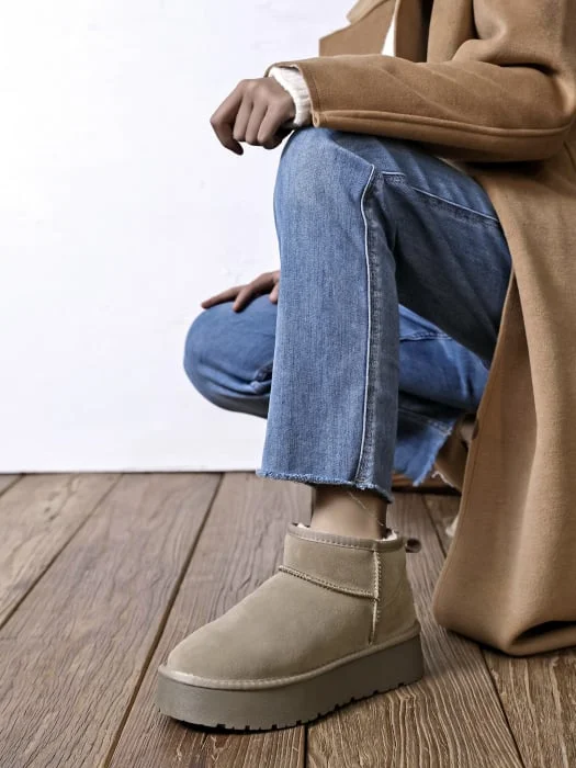 Ghete maro taupe din piele naturala JB1924 118