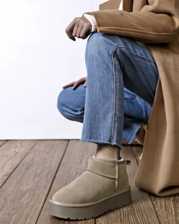 Ghete maro taupe din piele naturala JB1924 118