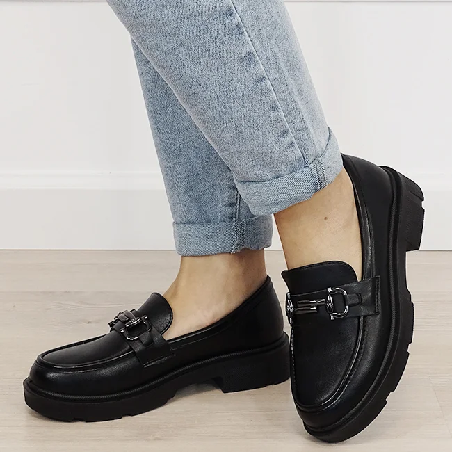 Mocasini negri de tip loafers DYH9893 01